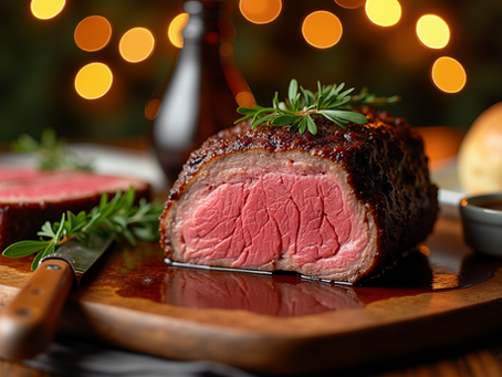 Elevate Your Christmas Dinner Party with Prime Rib, Herb-Crusted Lamb Chops and Divine Desserts for your Elegant Dinner