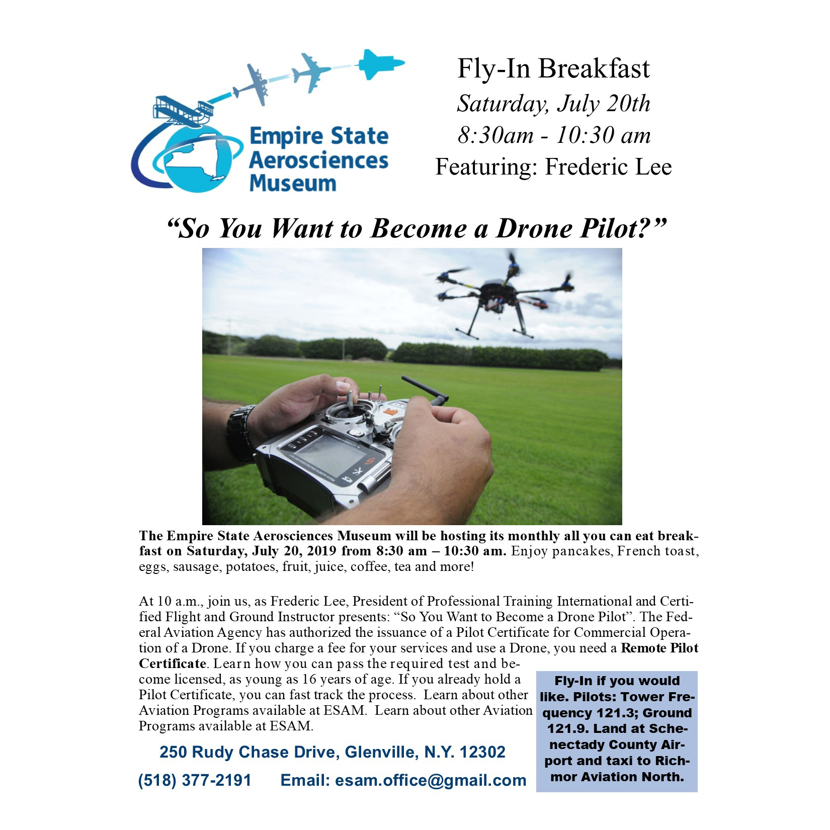 ESAM Fly-in Breakfast - So You Want to Become a Drone Pilot?