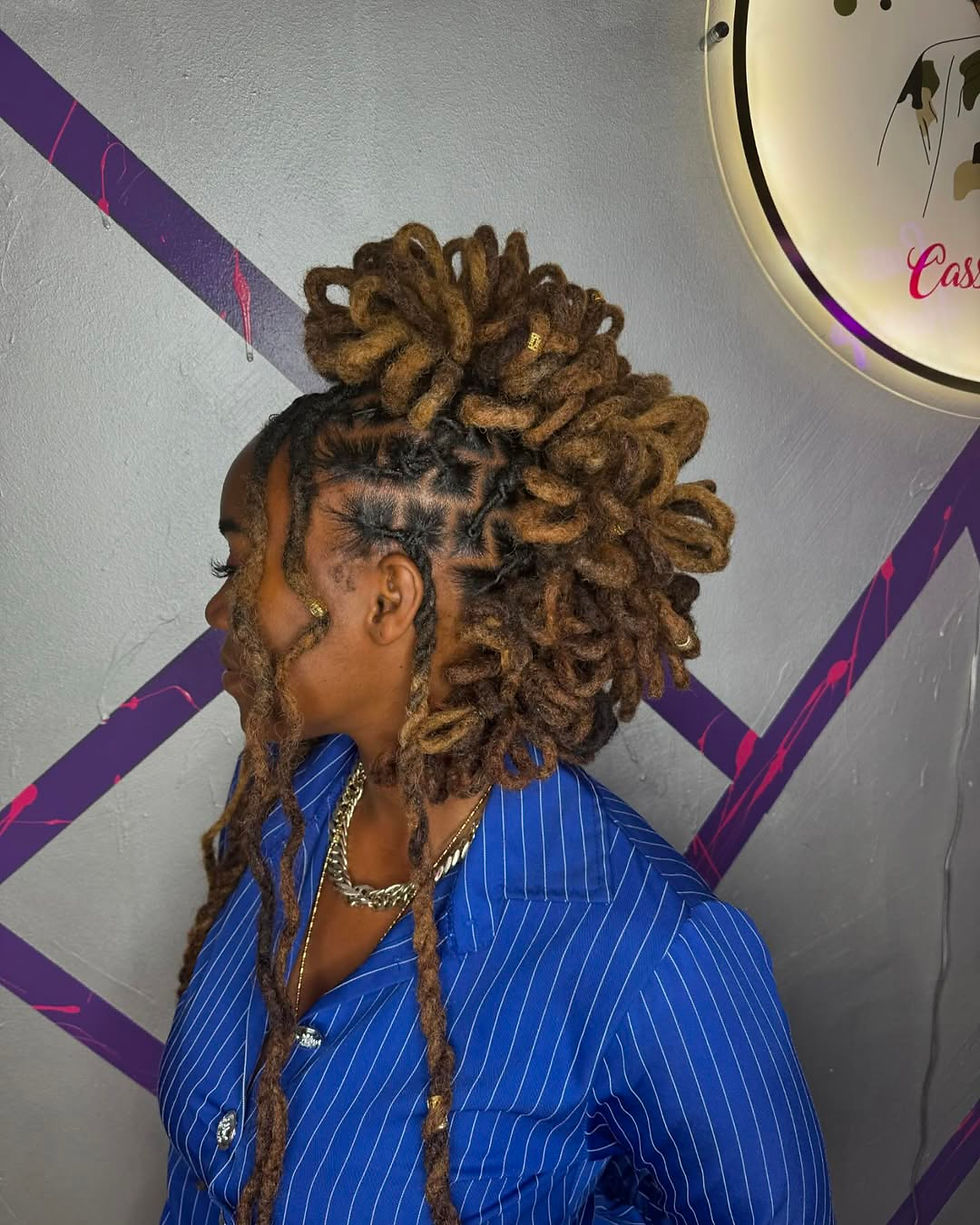 Retwist and style for a beauty 💛✨😍#loc #lox #lock #locks #locs #locstyles #locsnyctomiam