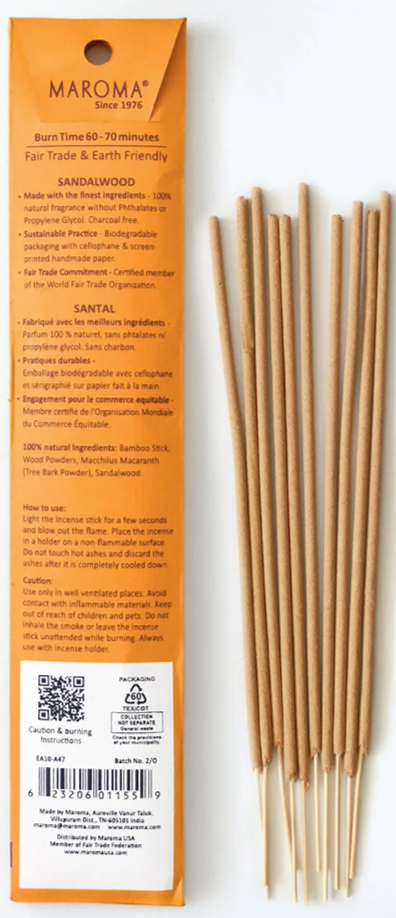 Thumbnail: Maroma Sandalwood Incense - Back