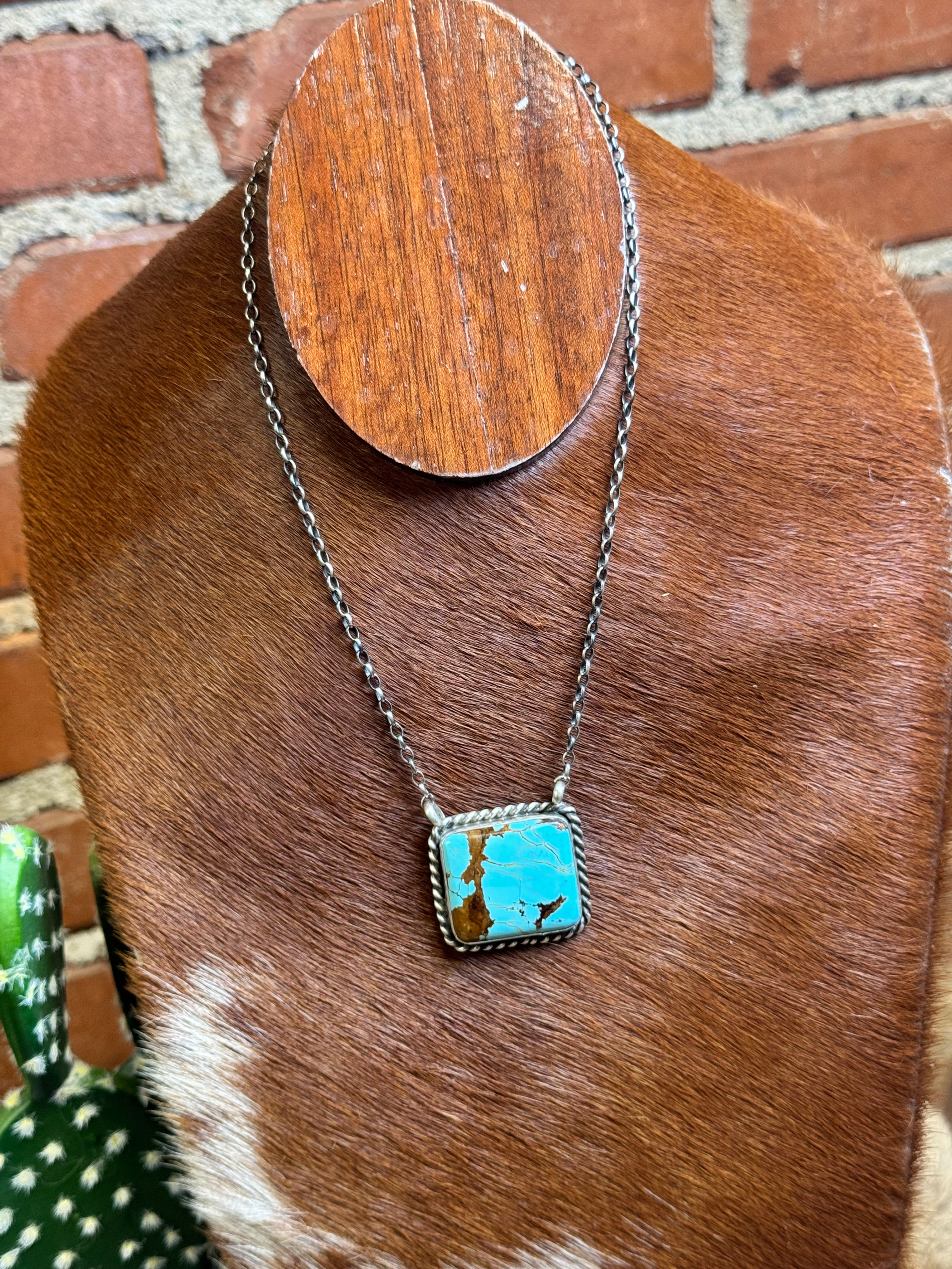 18” Square Number 8 Turquoise 