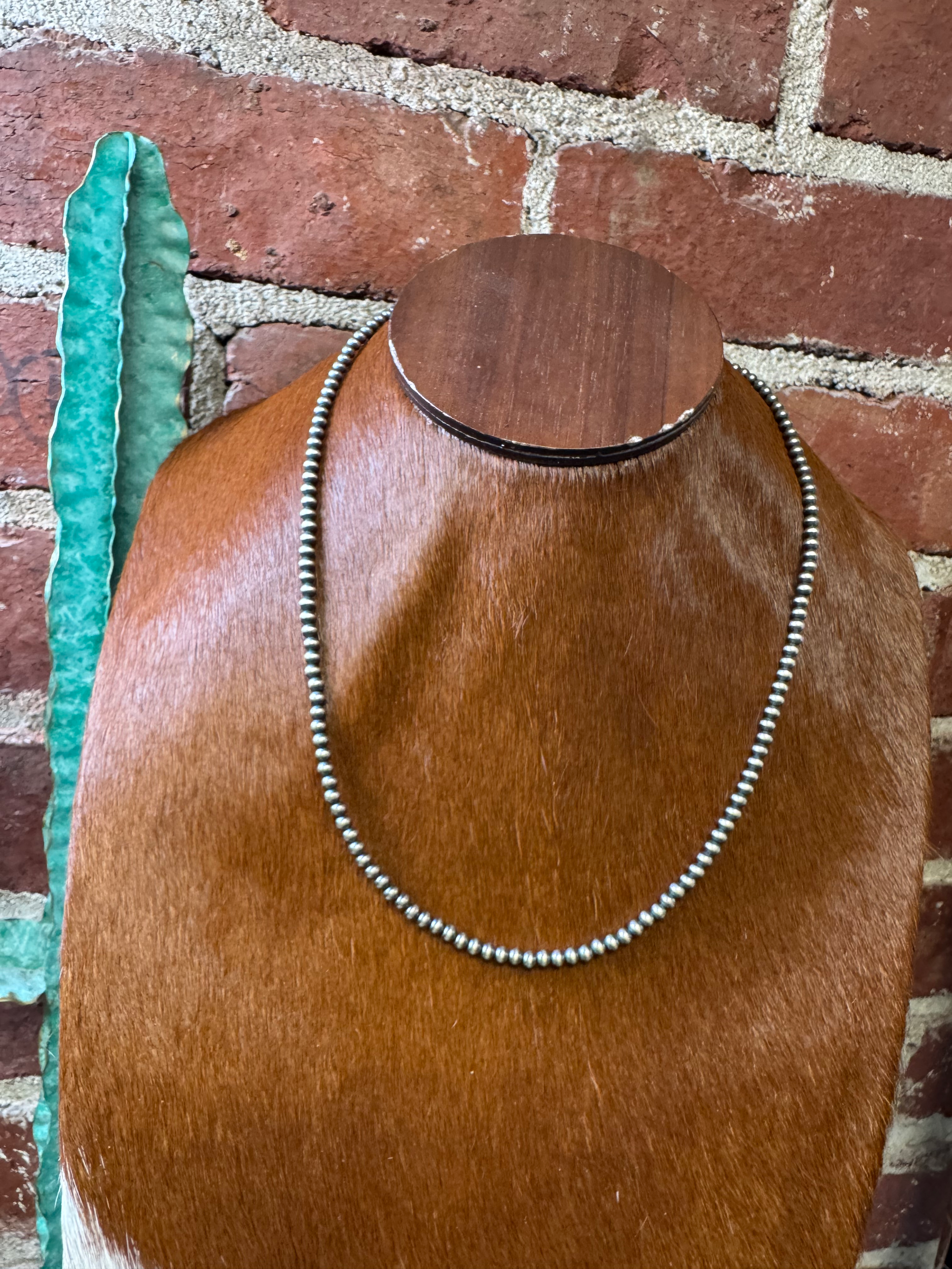 Necklace - 22” 4mm Navajo Pearls 