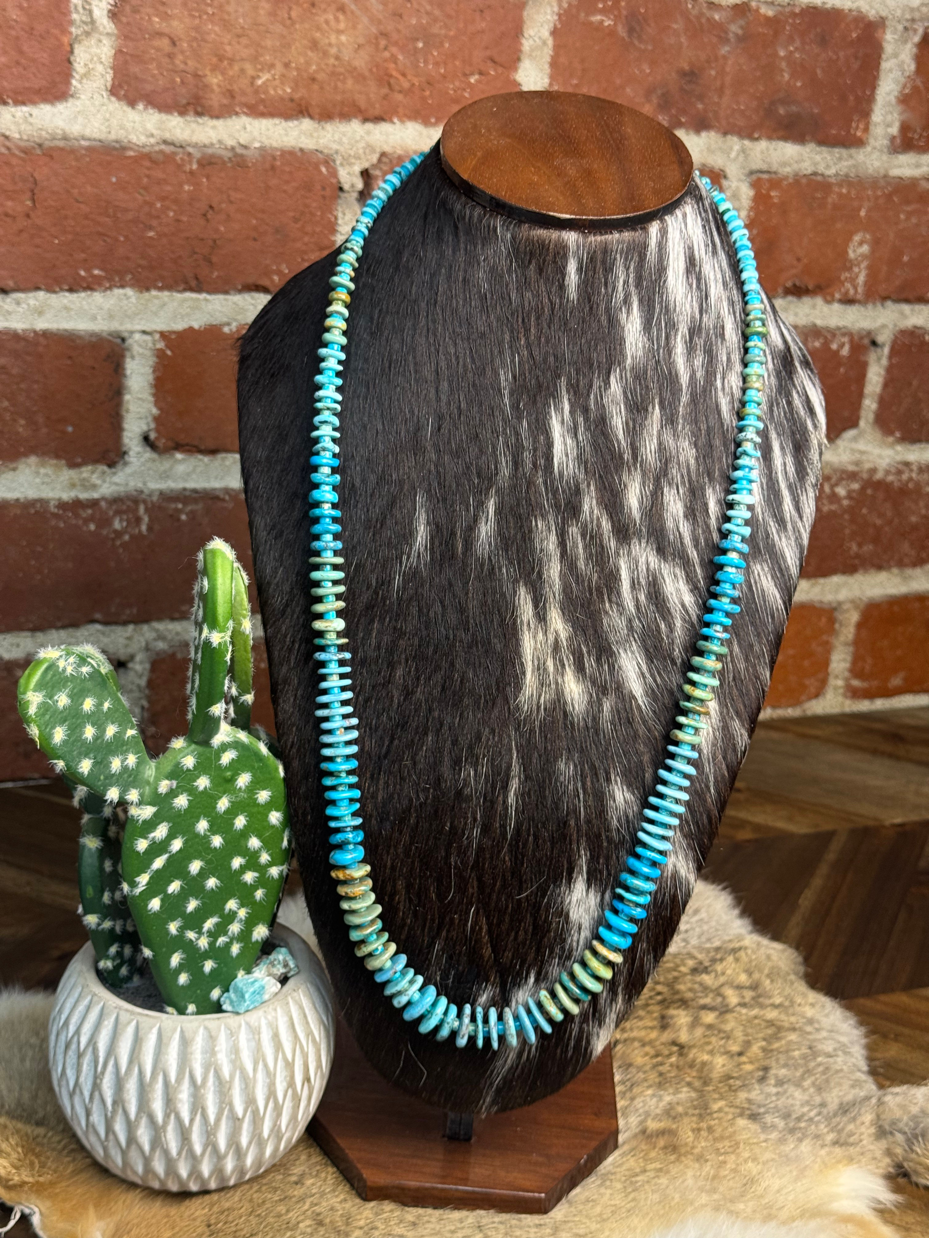 32” Mixed Turquoise Cylinder 