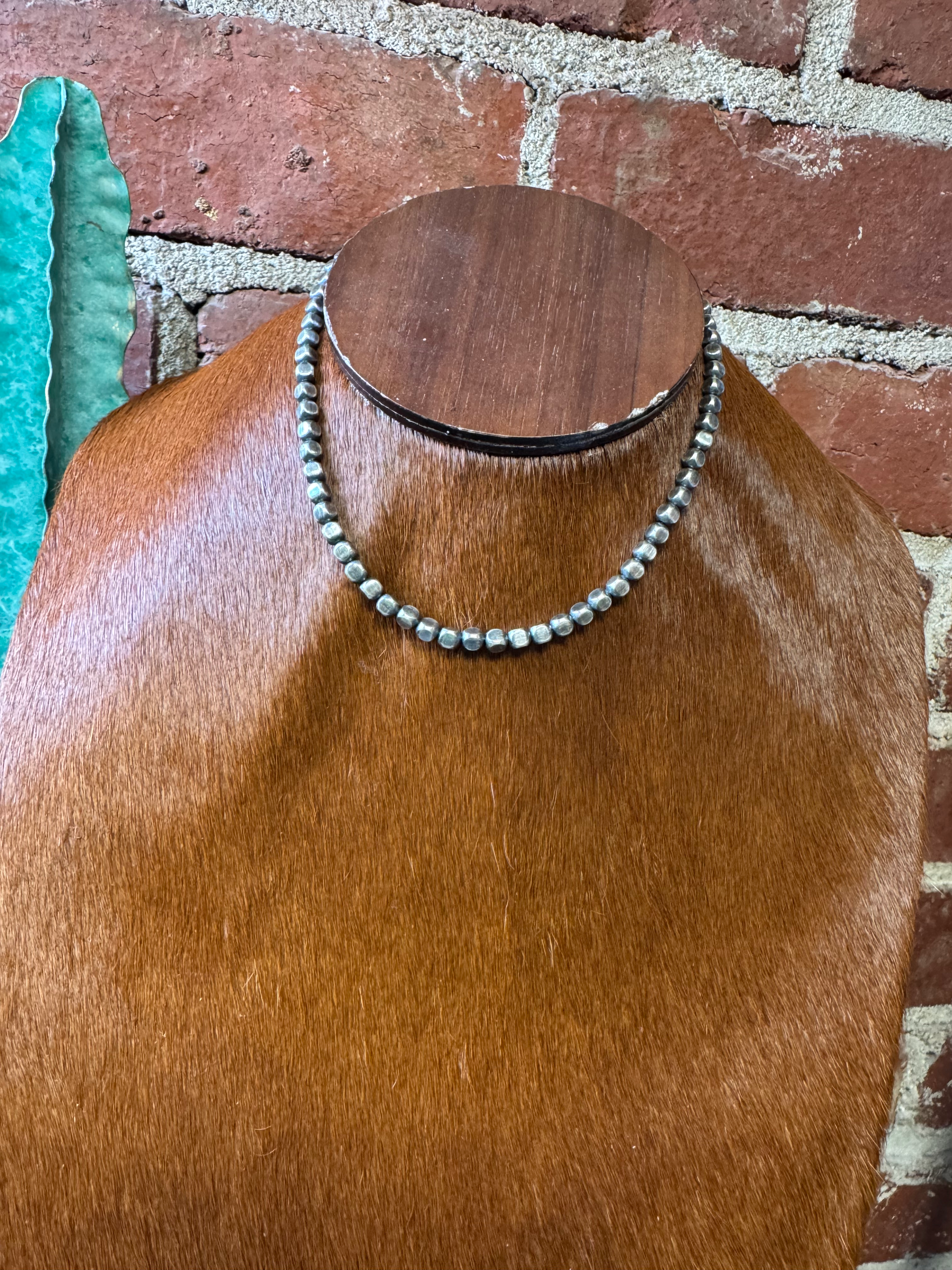 Necklace - 4mm 14” Navajo Box Pearls