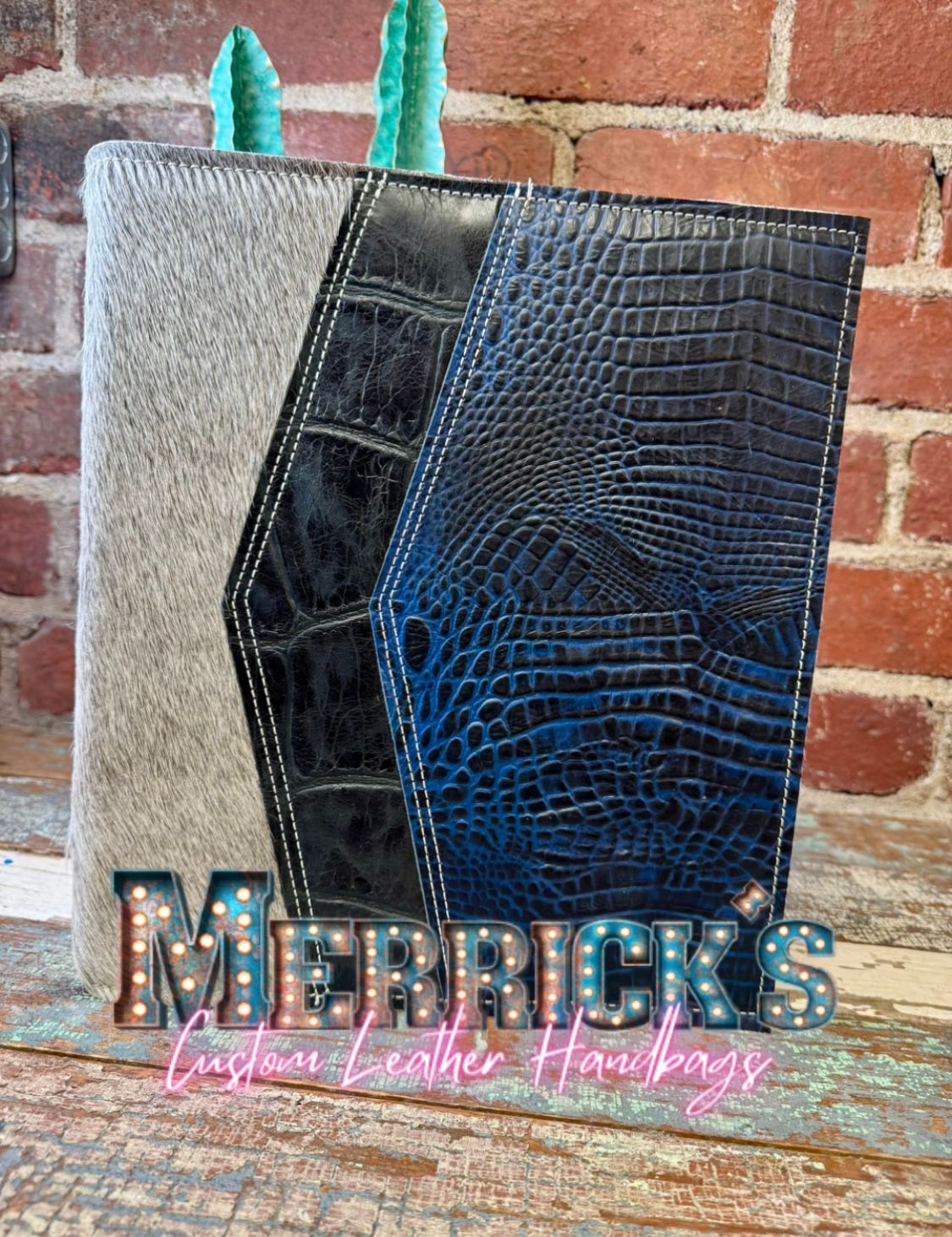 Binder - 1 1/2” Navy Jumbo & Blue Croc 