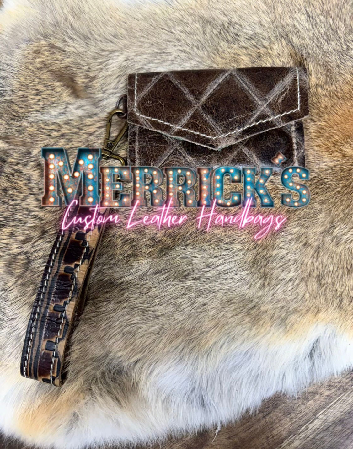 Baby Envelope Wristlets -  Mocha Quilted/ Navajo