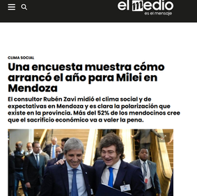 EL MEDIO: Una encuesta muestra cómo arrancó el año para Milei en Mendoza