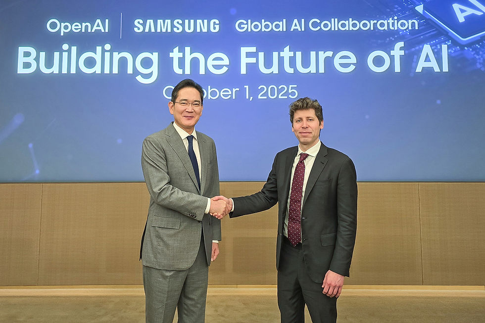 Lee Jae-yong, Presidente de Samsung Electronics; y Sam Altman, CEO de OpenAI
