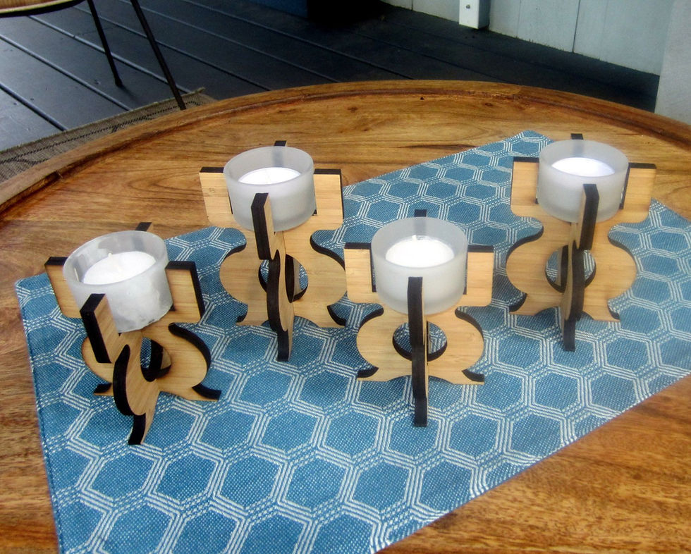 Thumbnail: Equinox Tea Light Holder in eco-friendly bamboo