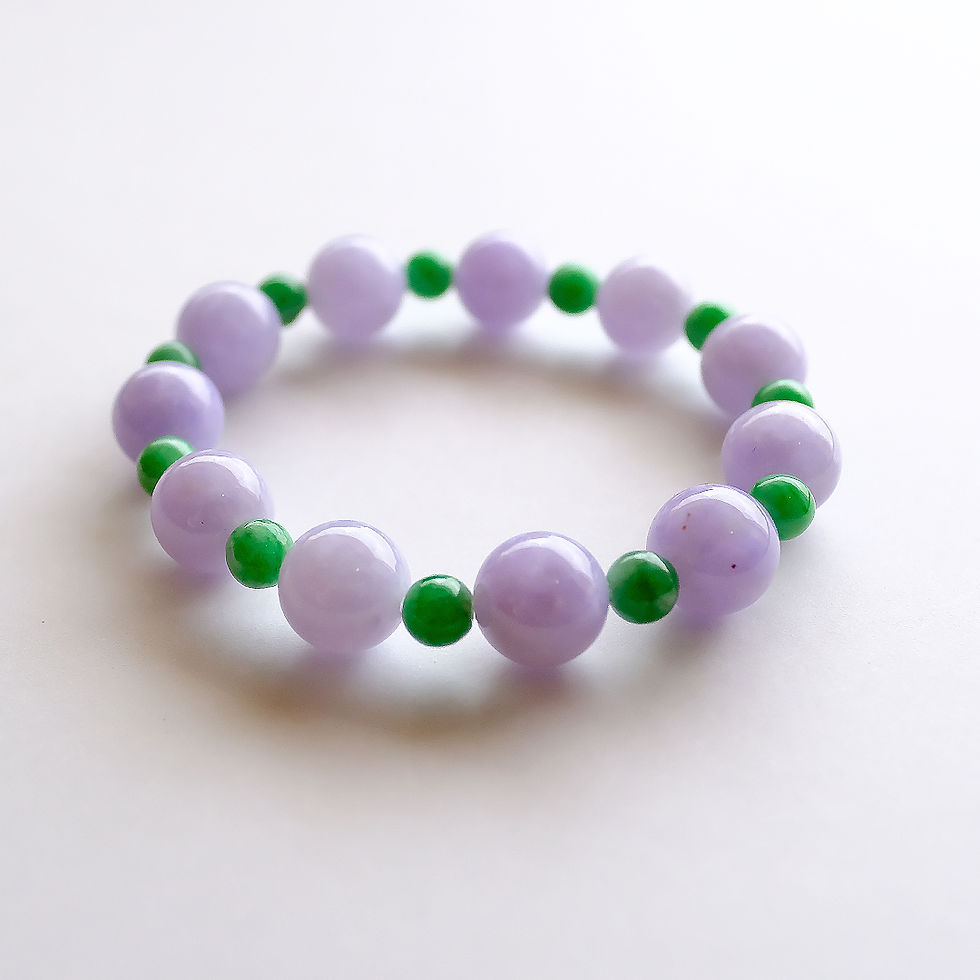 サムネイル： 翡翠ブレスレット【VIVID LAVENDER&GREEN】 96011