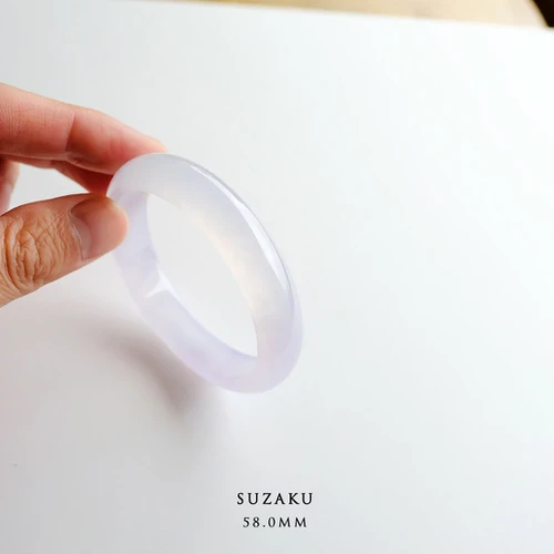 天然翡翠バングル（淡紫灰色・内径58.0mm） 翡翠バングル 58.0mm『SUZAKU』i99592| Jadeite Bangle | 翡翠専門店