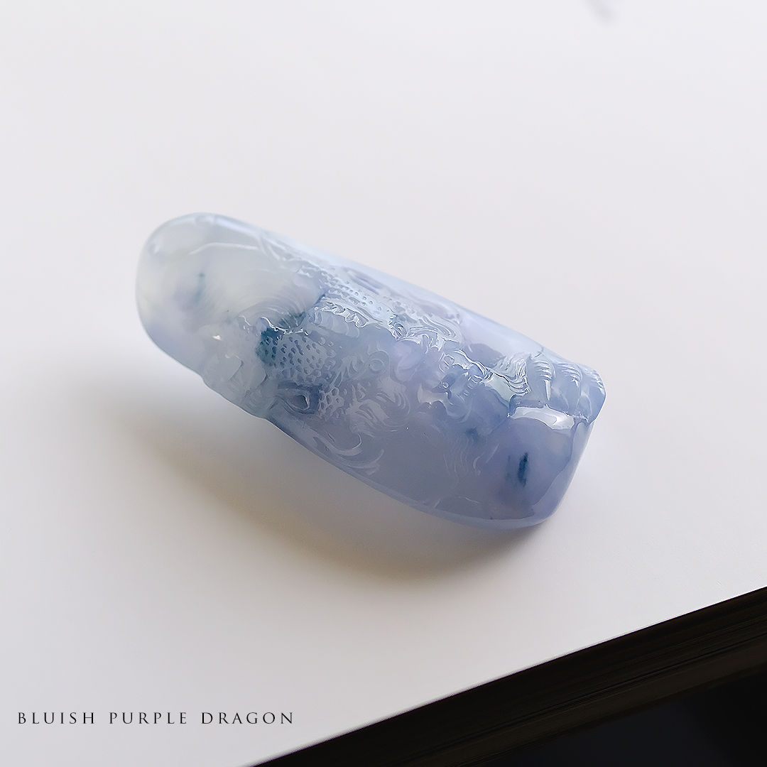 翡翠彫刻 【BLUISH PURPLE DRAGON】96283