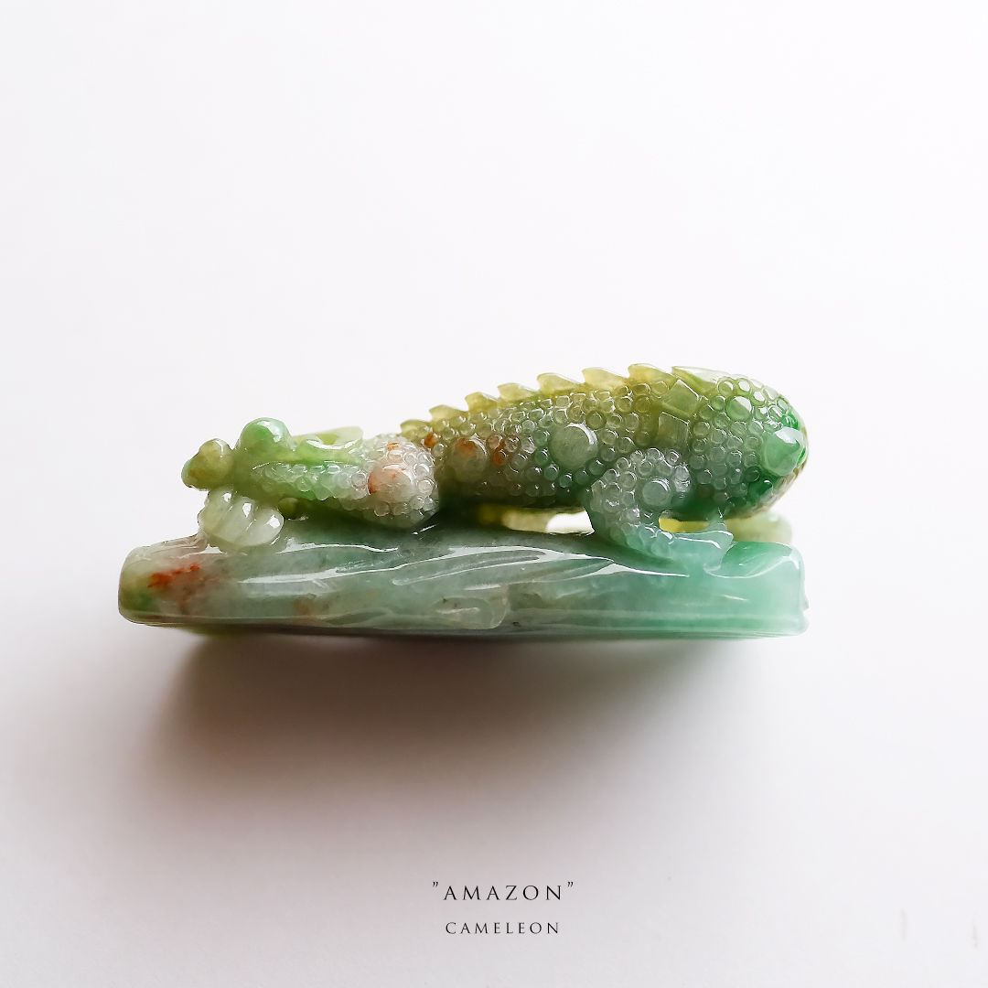 翡翠置物『“AMAZON” CHAMELEON』98814