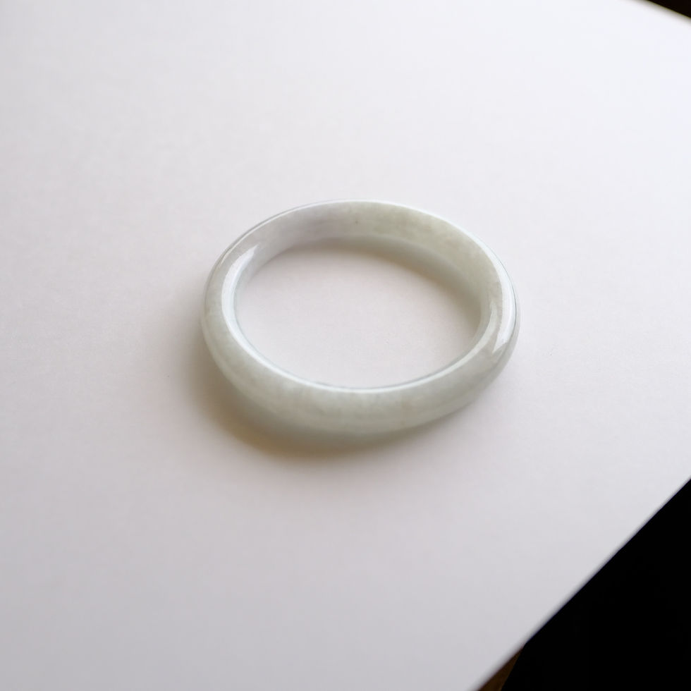 縮圖：翡翠バングル 46.8mm『SHIRAYUKI』99913 Jadeite Bangle