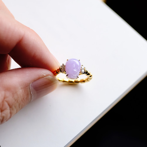 翡翠リング『Pink Lavender Pi Xiu Ring』98490/No.3093 | 翡翠専門店