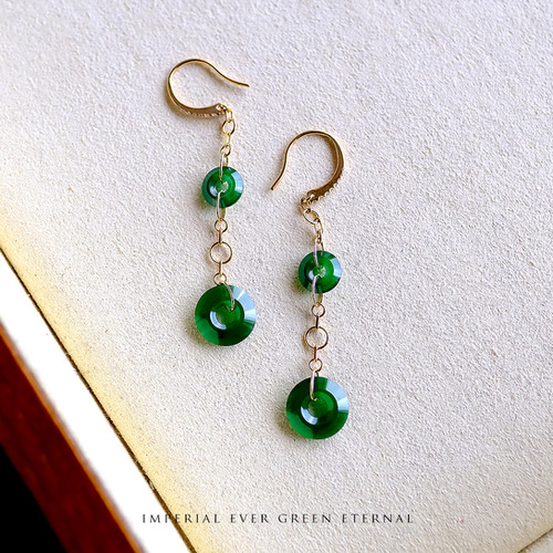 翡翠ピアス【IMPERIAL EVER GREEN ETERNAL】 97846 | 翡翠専門店