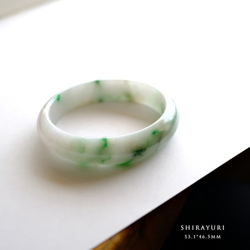 ❤️美品翡翠バングル 翡翠バングル 53.1*46.5mm『SHIRAYURI』99411 | 翡翠専門店 ジョイテック