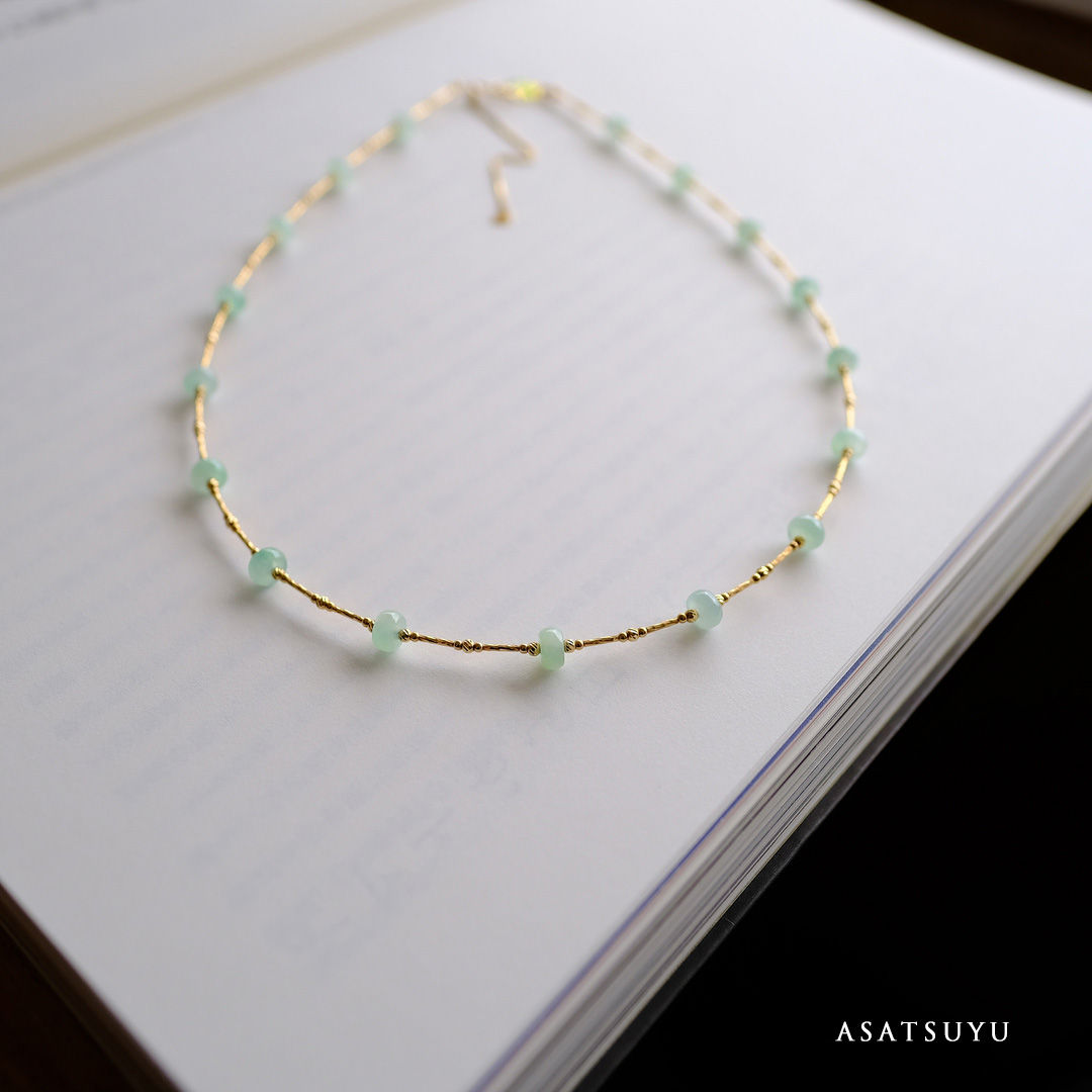 翡翠ネックレス『ASATSUYU』i99753 Jade necklace