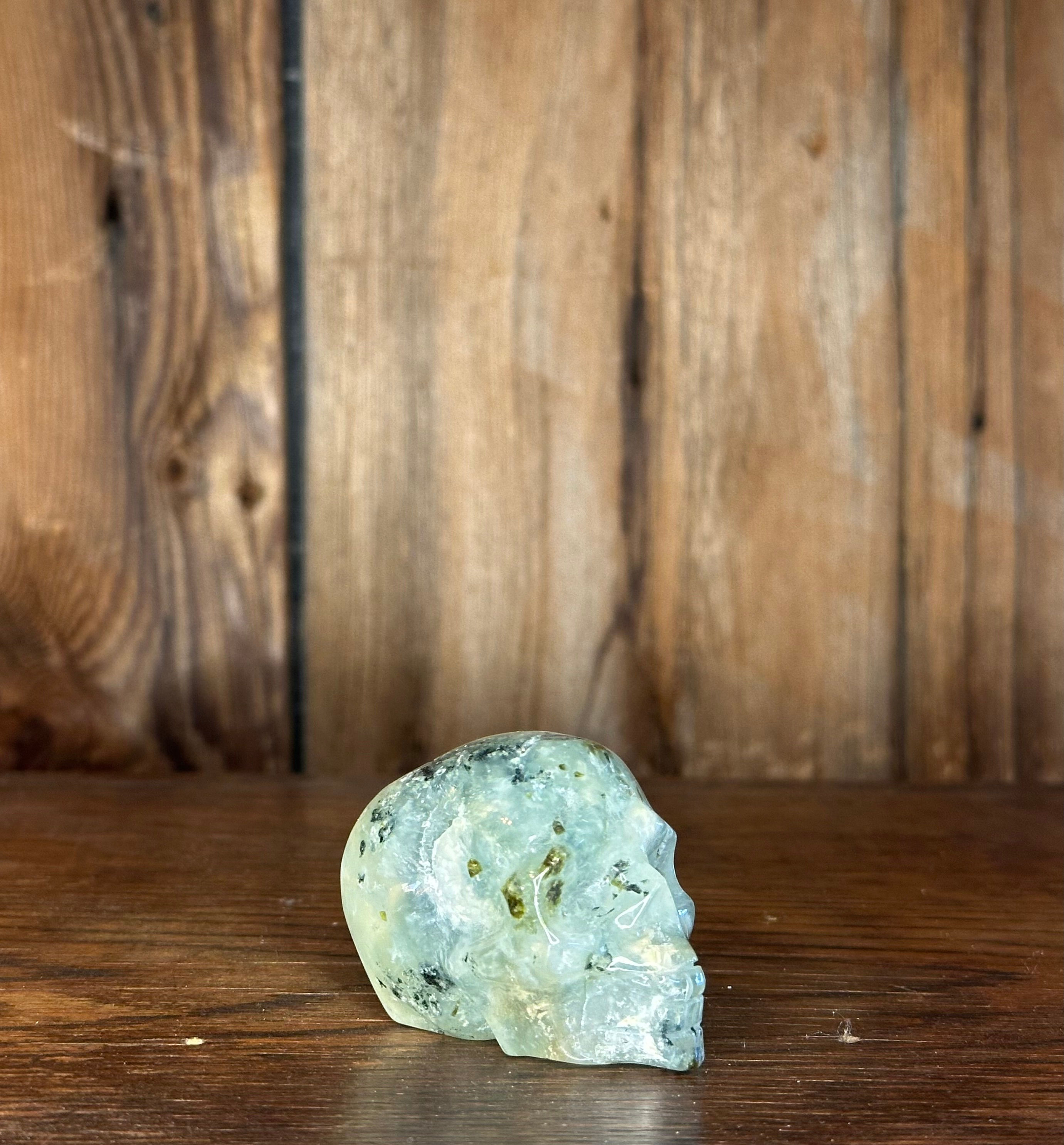 2" Prehnite Crystal Skull