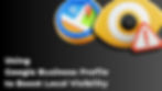 3D Google Map icon and eye illustration with text 'Using Google Business Profile to Boost Local Visibility,' showcasing a crucial local SEO strategy for small business.