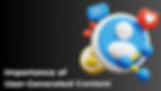 3D user icon and engagement symbols with text 'Importance of User-Generated Content,' stressing the role of community content in local SEO for small businesses.