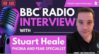 Stuart Heale being interviewed on BBC Radio Devon about phobias