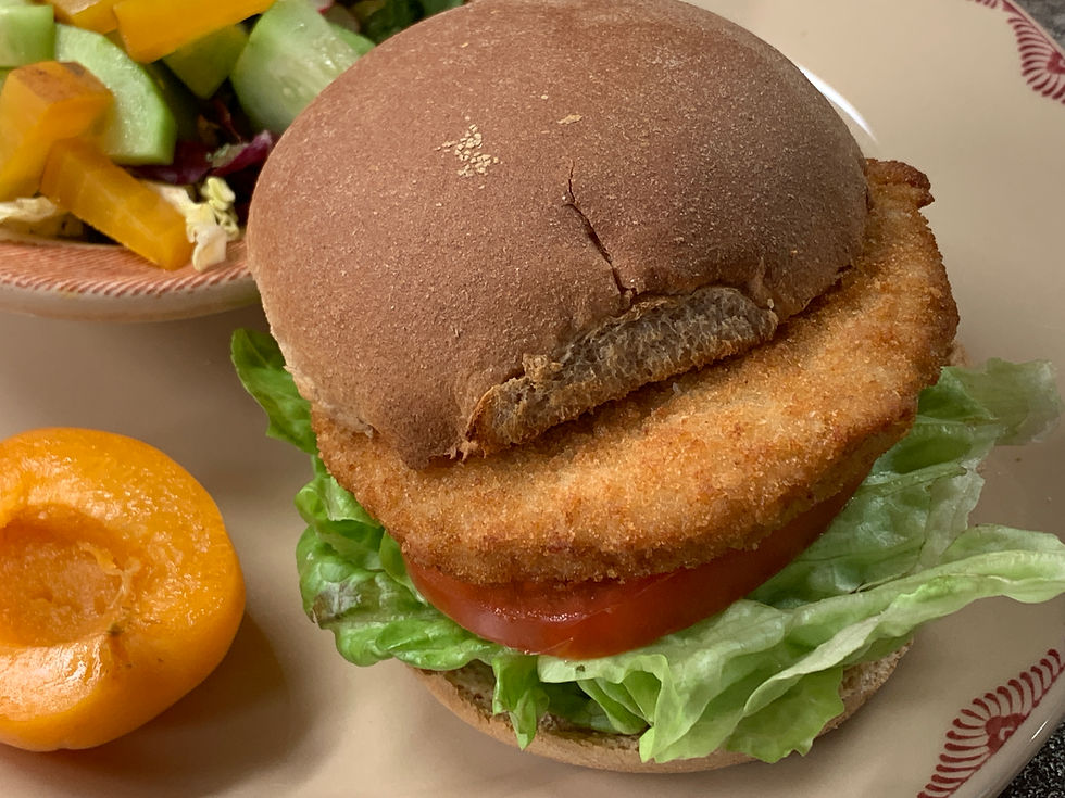 Morningstar farms chicken patty on a bun