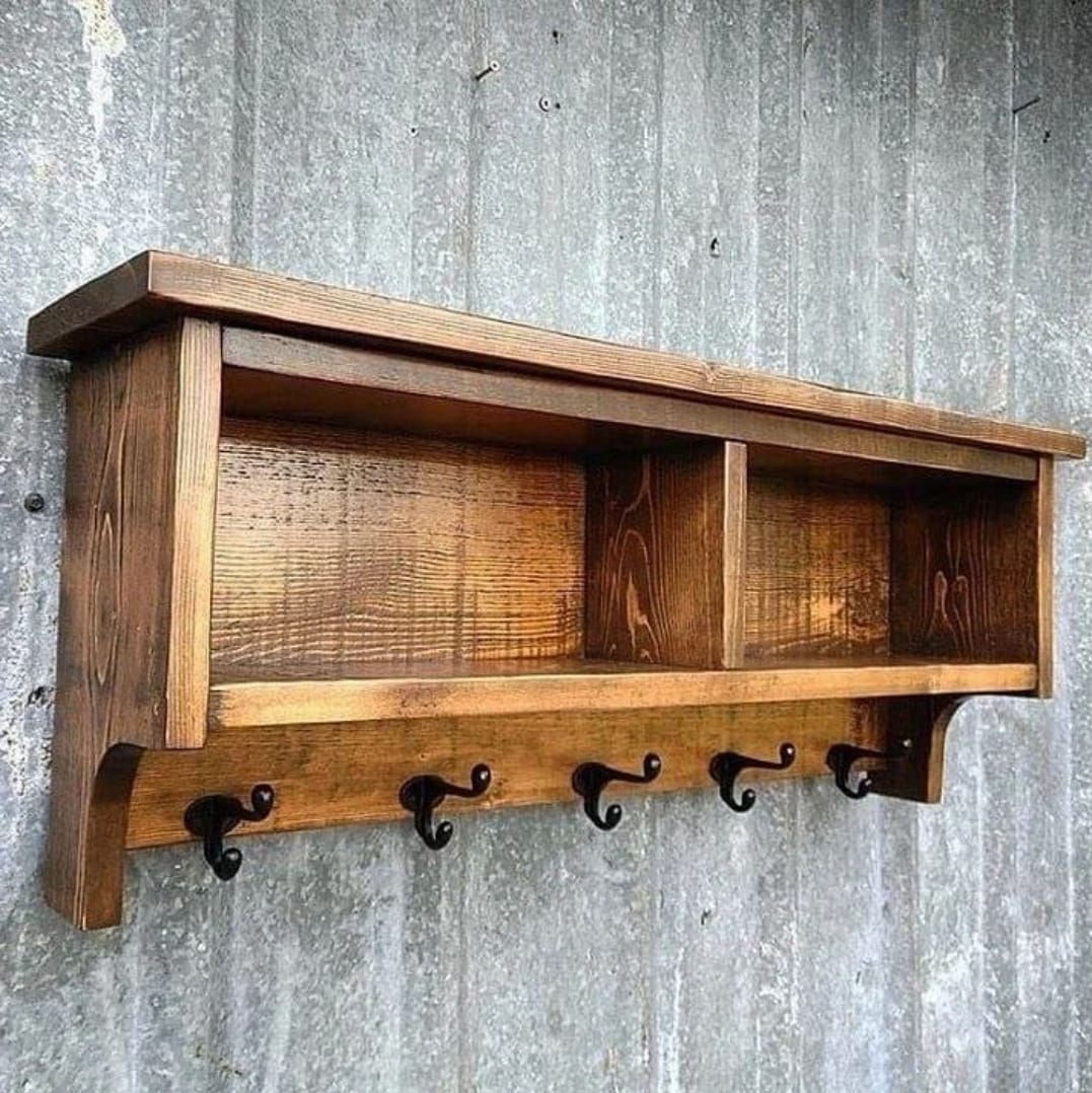 Dekoratif Askılık Duvar Rafi