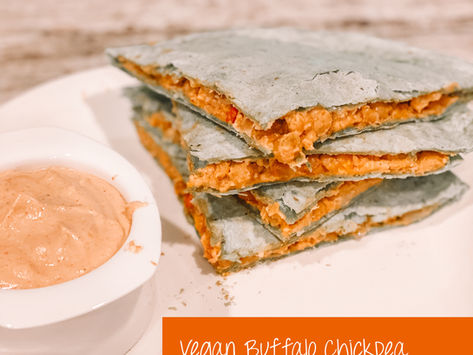 Vegan Buffalo Chickpea Quesadilla
