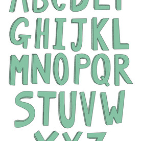 Hand rendered alphabet 1