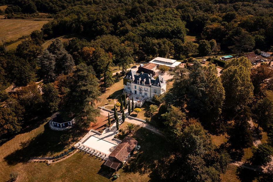 Aerial photo - Charming Manor House wedding venue in the Dordogne