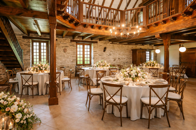 French wedding chateau in the Correze dining