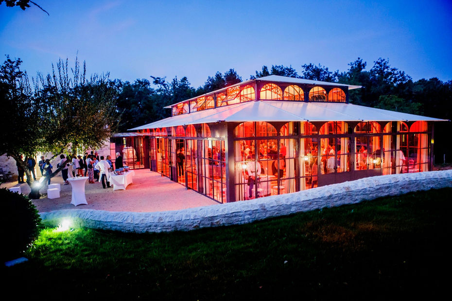 Orangerie at night - Charming Manor House wedding venue in the Dordogne