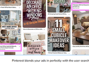 Pinterest board showing ideas with some sponsered pins in the mix