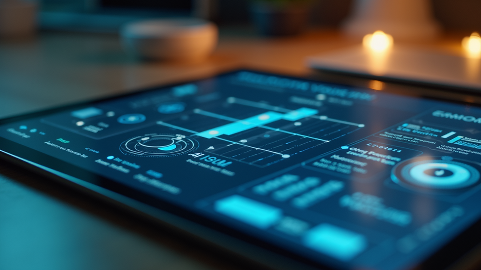 Close-up view of a tablet showing AI safety management software interface