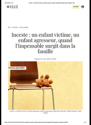 article du magazine ELLE sur l'inceste