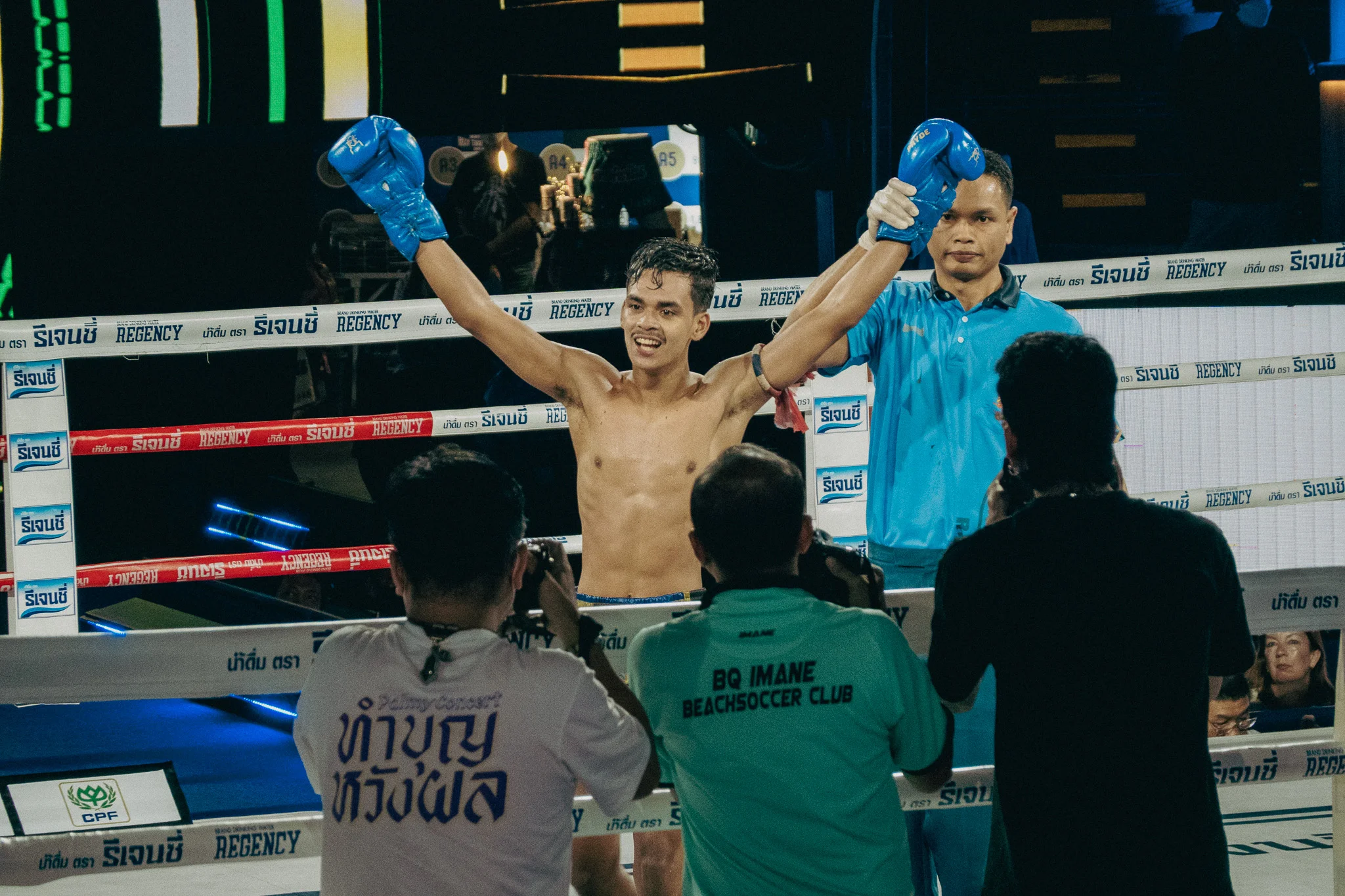 Muay Thai Fighters in combat in the ring