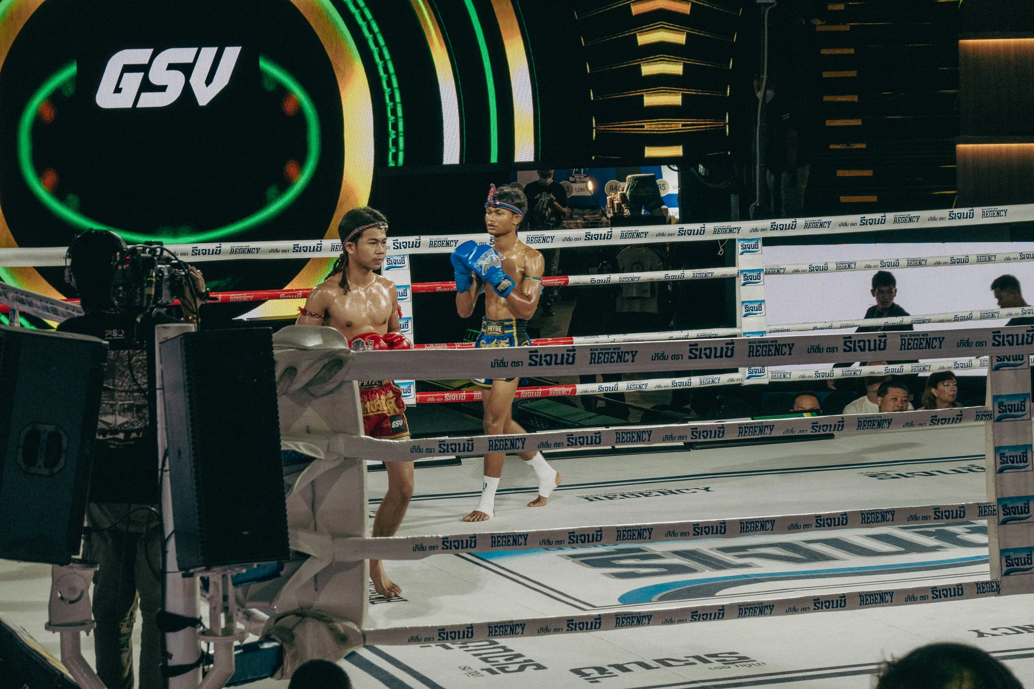 Muay Thai Fighters Walking around the ring