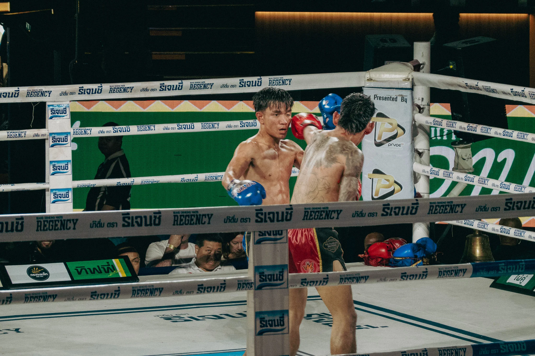 Muay Thai Fighters in combat in the ring