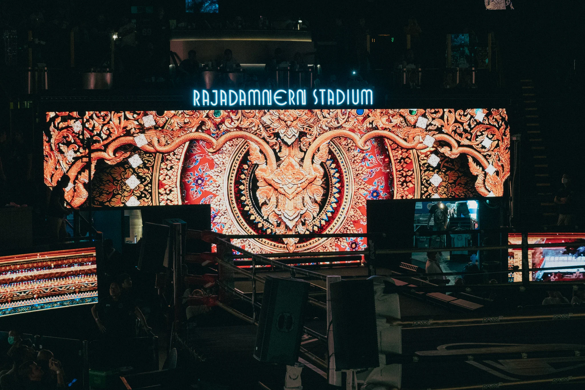 Large LED scree in the oldest Muay Stadium