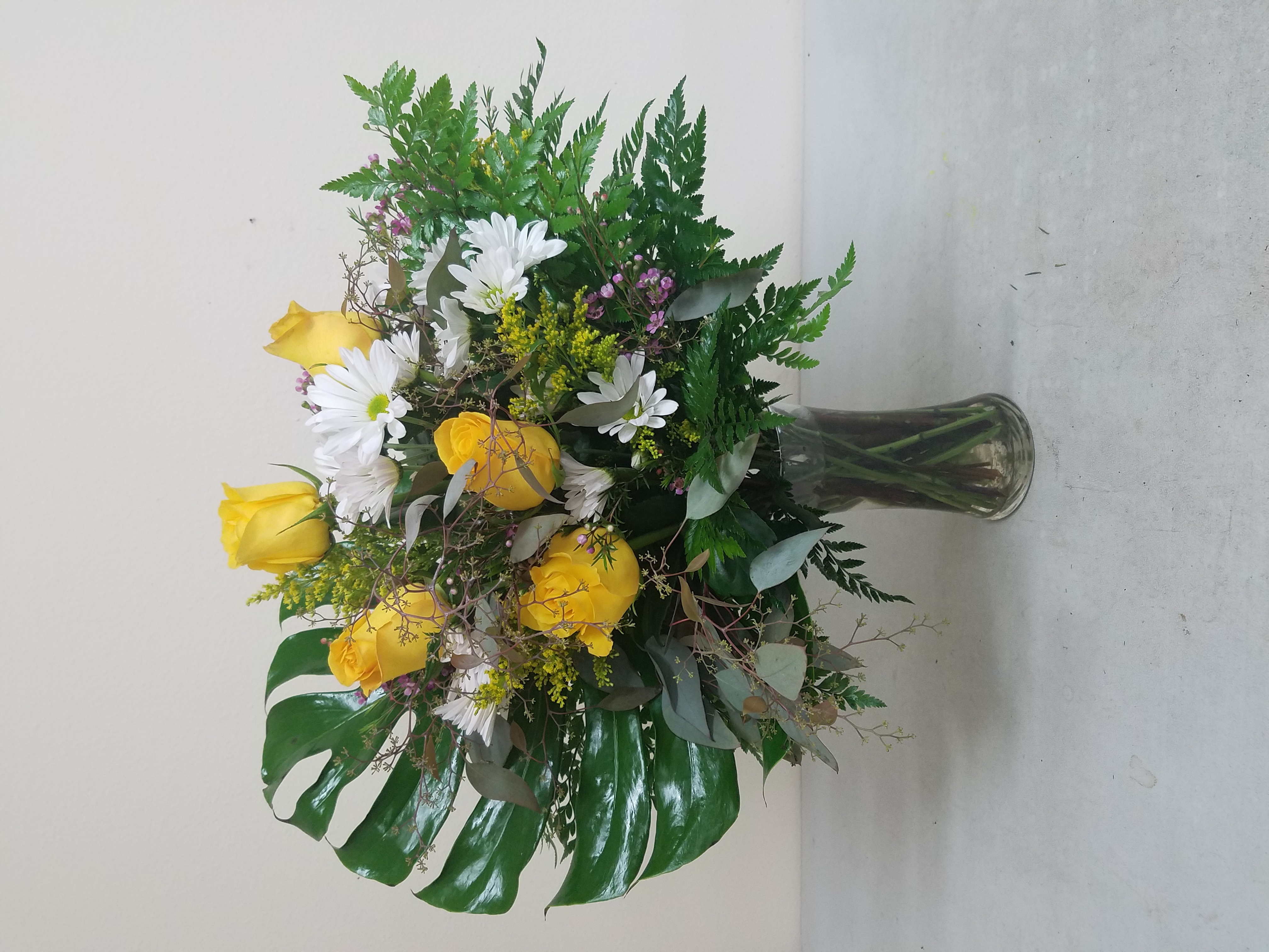 Tropical Yellow Rose Arrangement