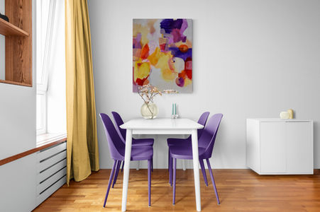En cuisine, peinture contemporaine nature morte d’Astrid Link, acrylique sur toile