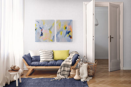 La ligne de vie, peinture contemporaine abstraite d’Astrid Link , acrylique sur toile