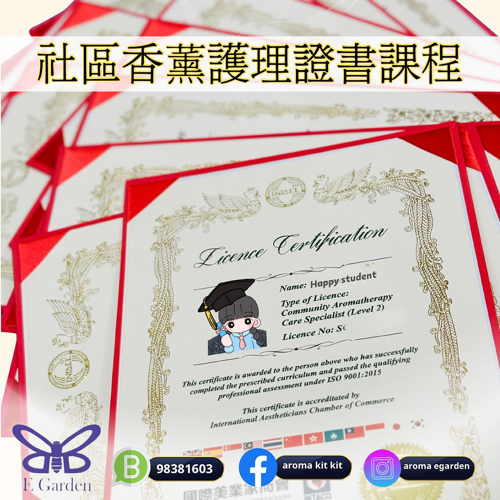 🎉【全員合格・實力見證】🎉
恭喜《社區香薰護理證書課程》學員 💐
除左得到由幸福生活協會頒發既修讀証書外,仲成功考獲 ISO9001:2015 認証既國際 INTACQ 公開試,達成✨全員合格✨佳績!
專業培訓・國際認可・實力保證
每一張證書背後,都代表住同學仔既努力、堅持同專業水平嘅肯定 💪