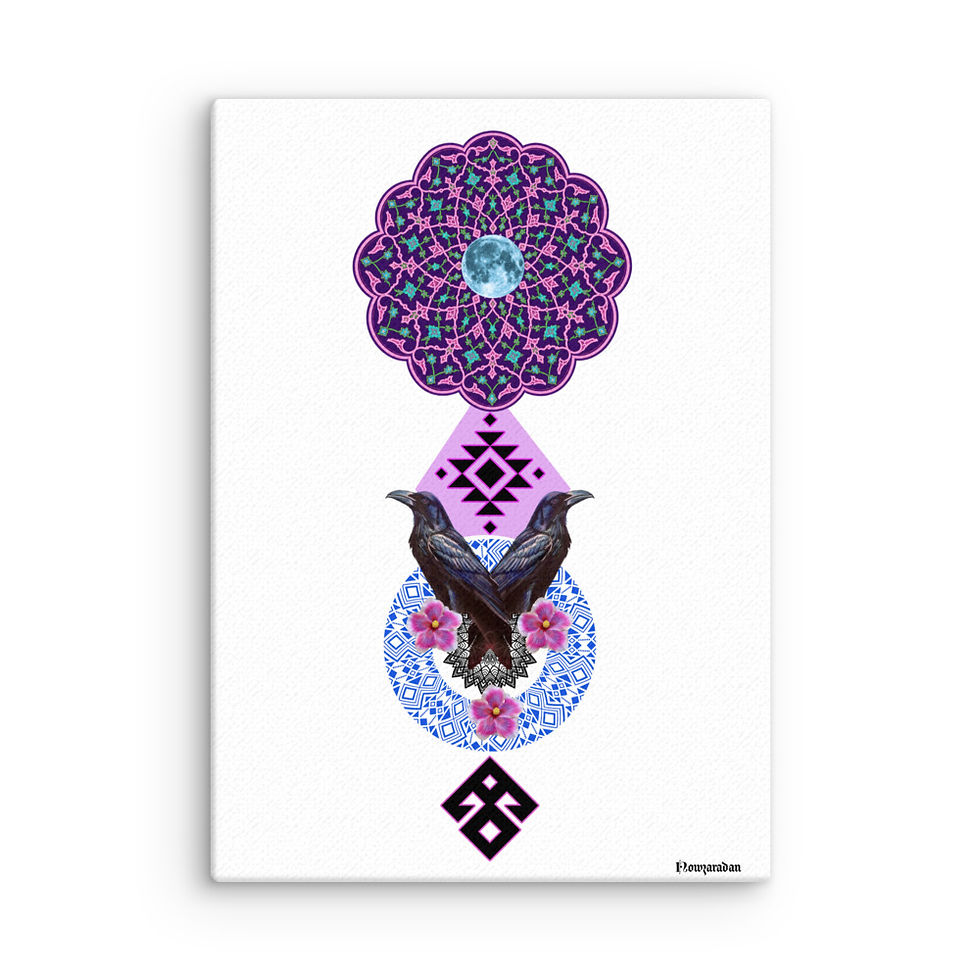 Thumbnail: Raven Medallian  canvas print