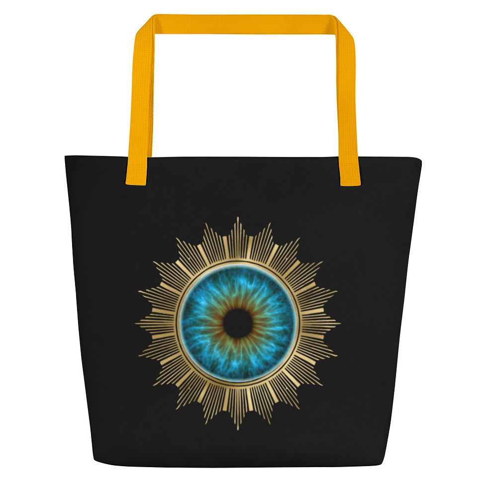 Thumbnail: Turquoise Iris Large Tote Bag