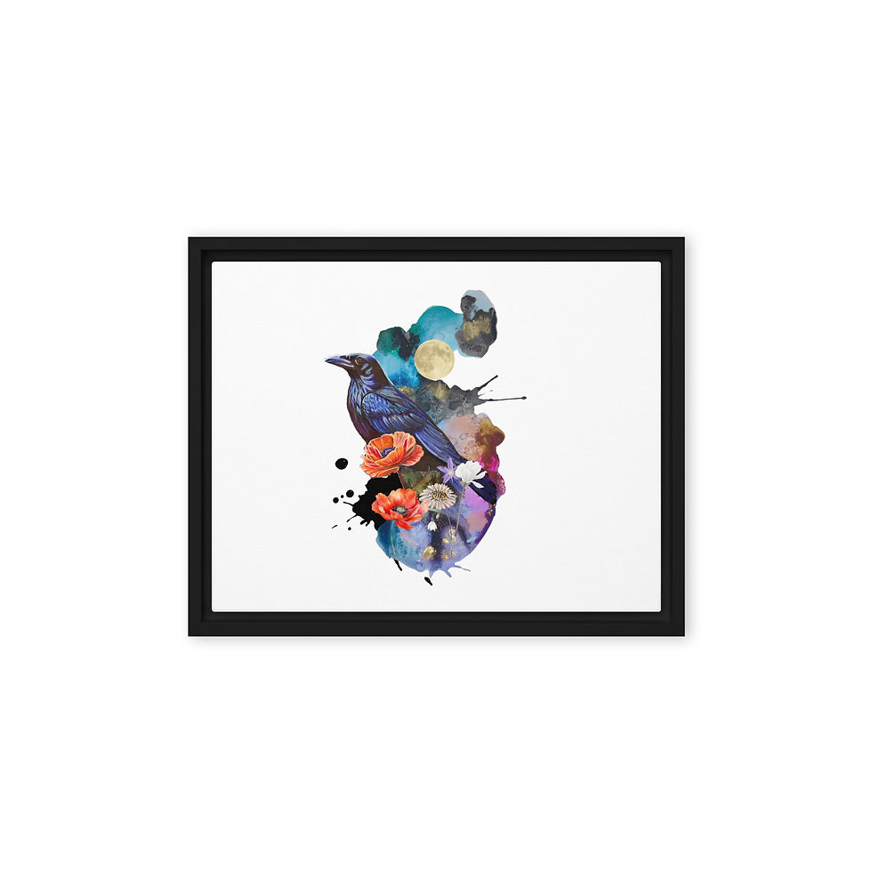 Thumbnail: Raven and Poppy Series Framed canvas