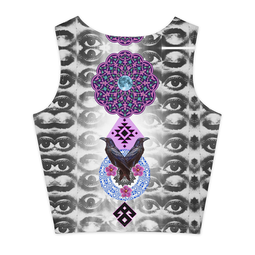 Thumbnail: Pink Eslimi Eyes Cotton crop top