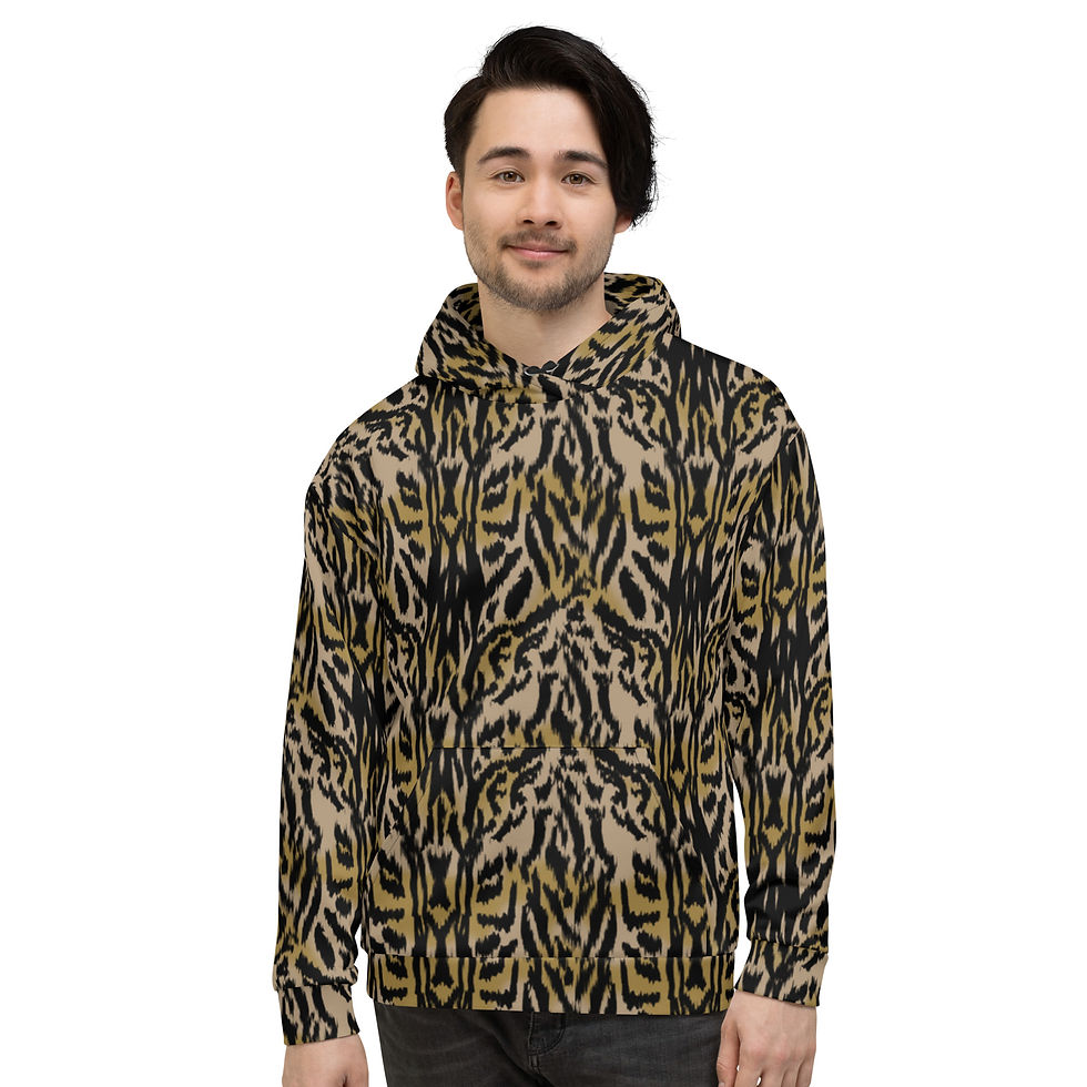 Thumbnail: Tiger Pattern Unisex Hoodie