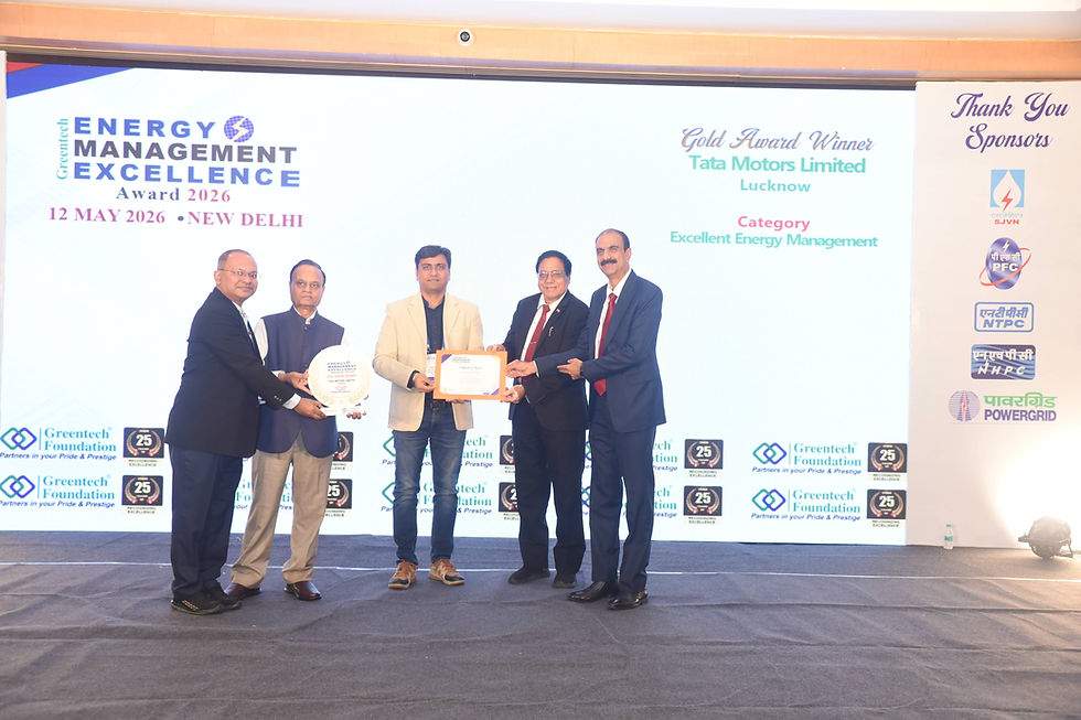 TATA MOTORS LIMITED Conferred the Greentech Excellence Award for: Excellent Energy Management